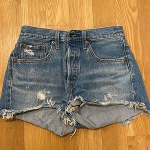 Levi’s distressed shorts